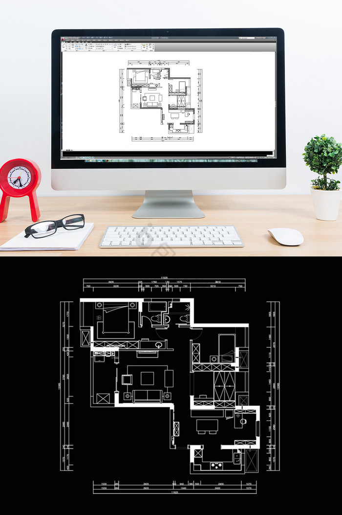 大平层户型定制平面方案CAD设计图片