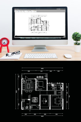 三房户型定制平面方案定制设计CAD