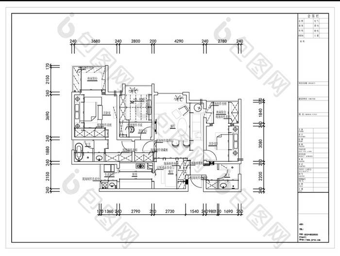 独栋别墅平面规划设计CAD