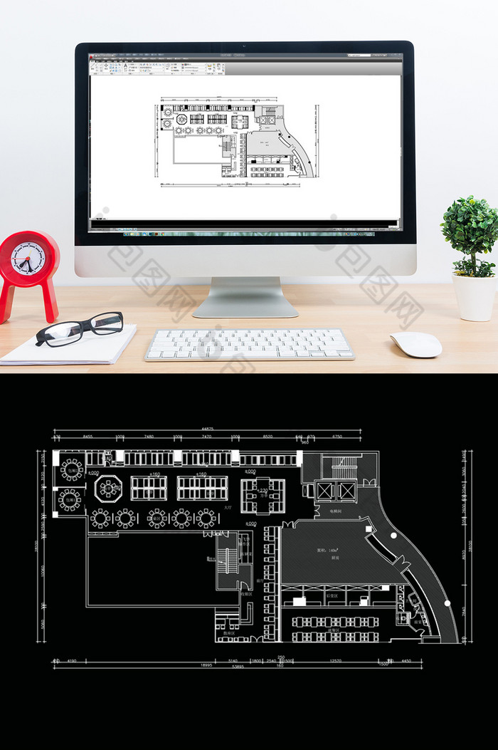 CAD餐饮空间规划设计方案图片图片