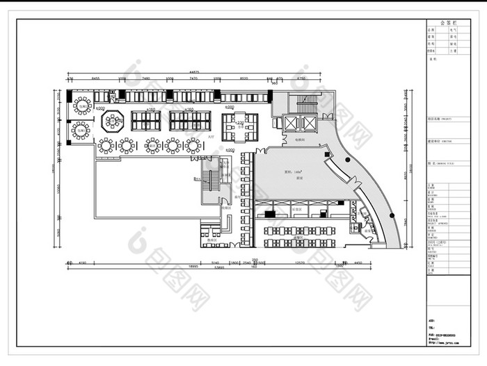 cad餐飲空間規劃設計方案圖紙-包圖網