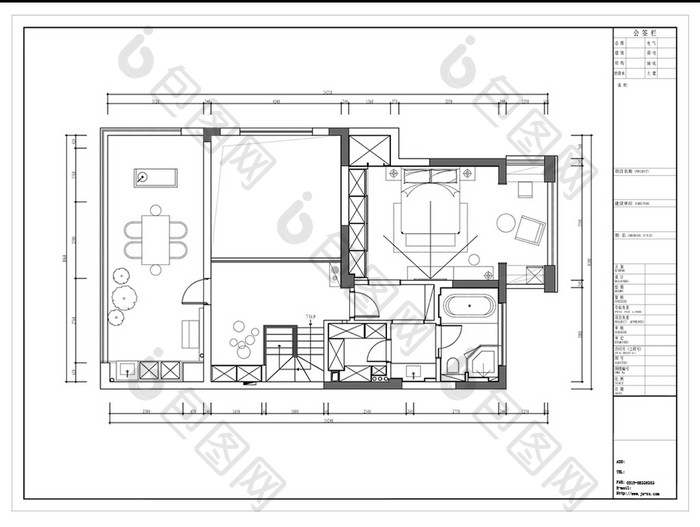 跃层户型平面方案CAD设计规划