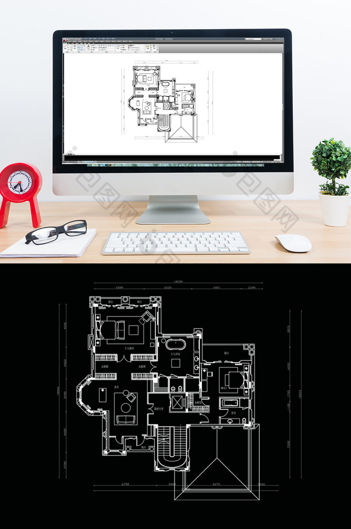 独栋别墅CAD平面设计规划图片图片