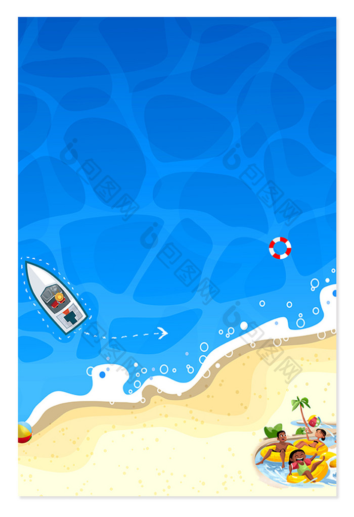 夏日海岛旅游设计背景图
