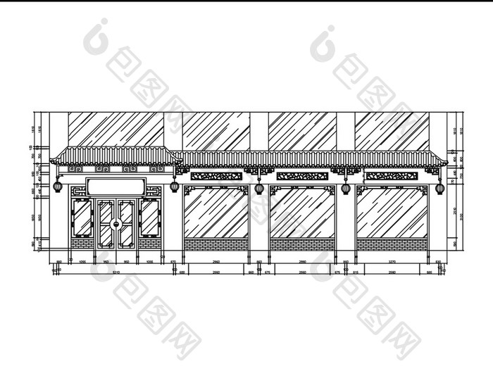 中式店面外立面CAD图纸