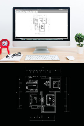 两居室户型CAD定制设计