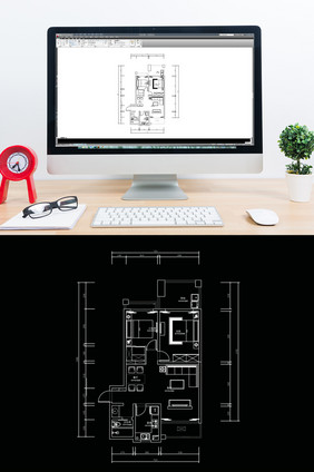 两居室户型高层CAD平面规划