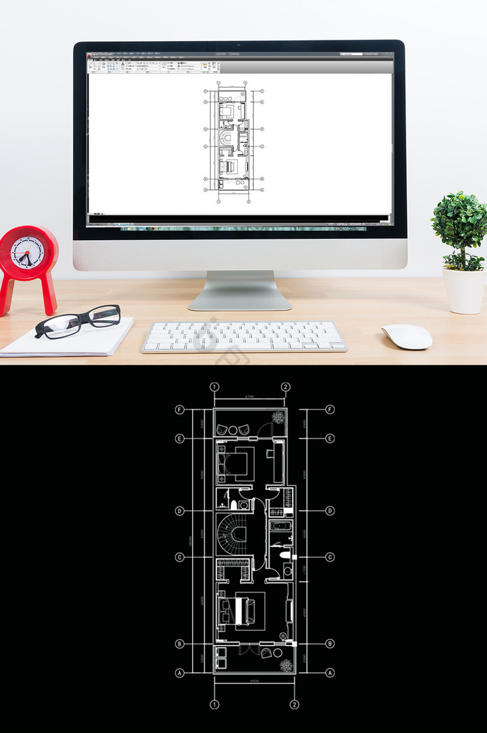 联排别墅CAD平面设计规划图片