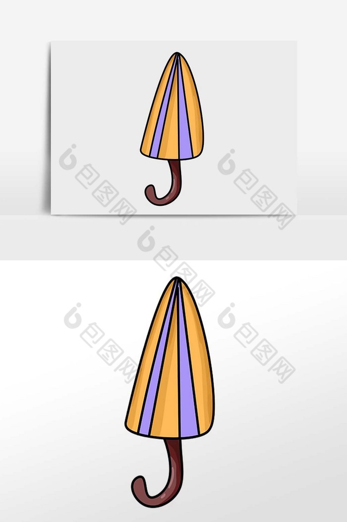 紫色插画雨伞图片