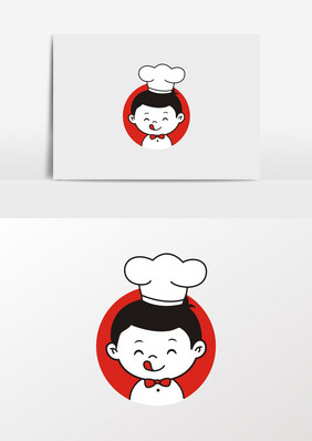 卡通小厨师戴厨师帽的小孩形像