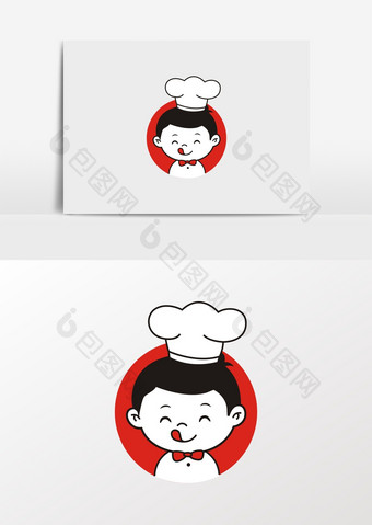 卡通小厨师戴厨师帽的小孩形像图片