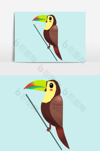 灰色鸟类动物设计元素图片