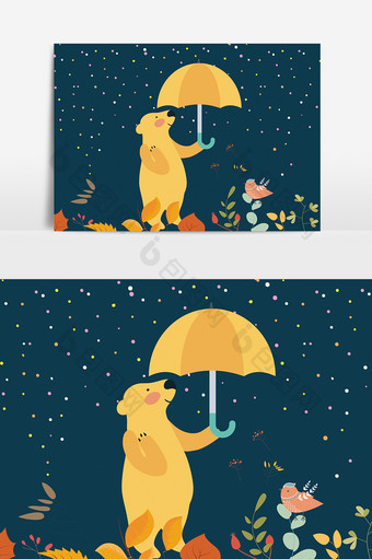 黄色的小熊设计元素图片