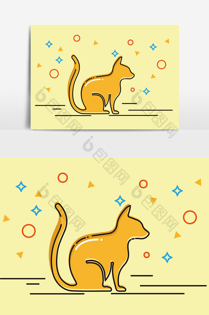 小猫咪动物卡通设计元素
