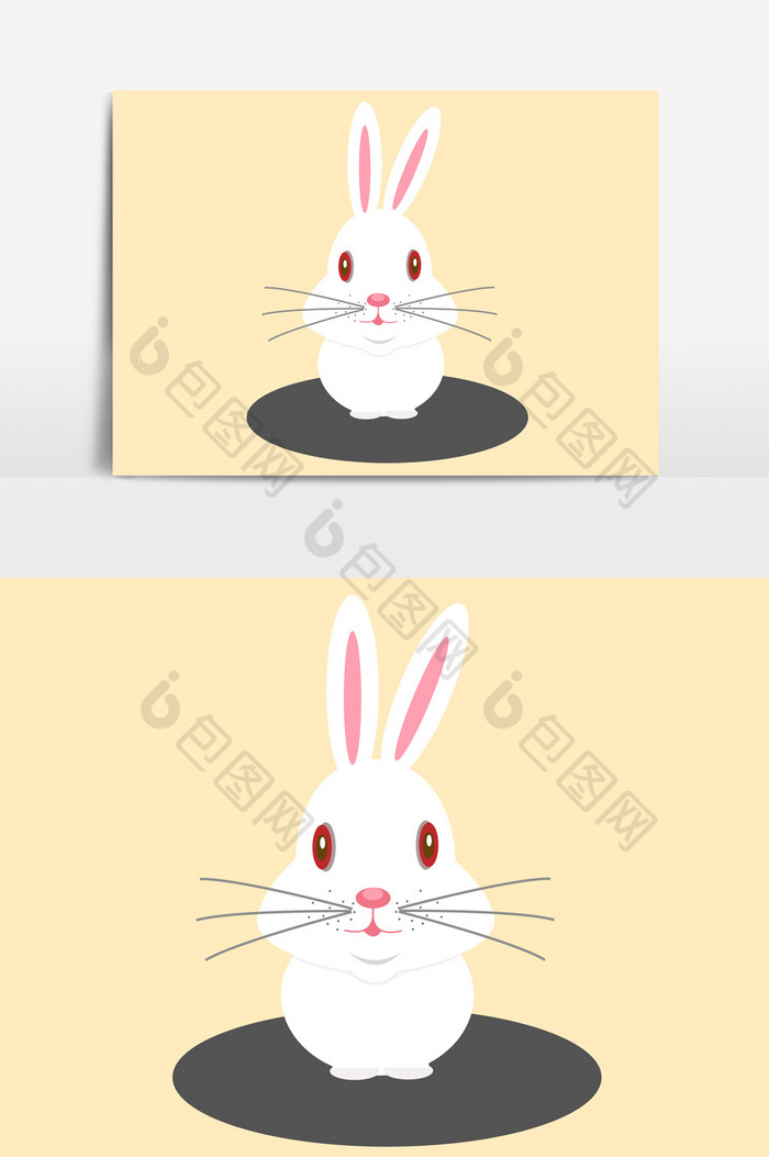 小白兔可爱免抠图设计元素