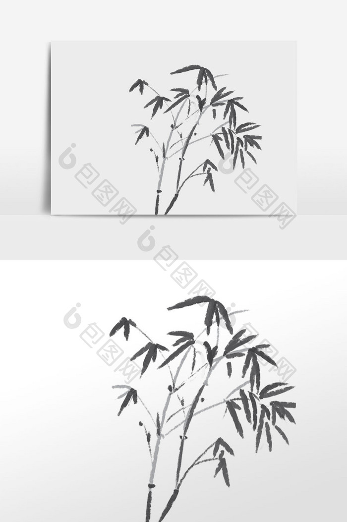 中国风水墨竹子插画