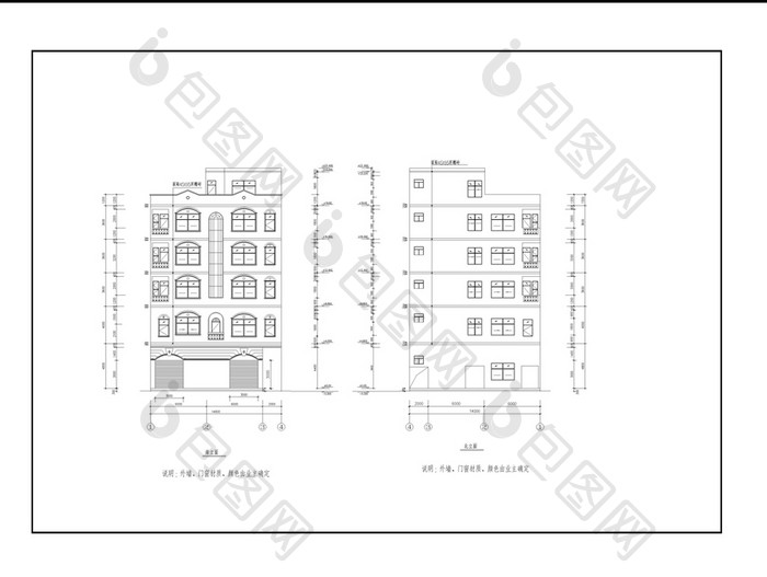多层商住楼的CAD建筑图