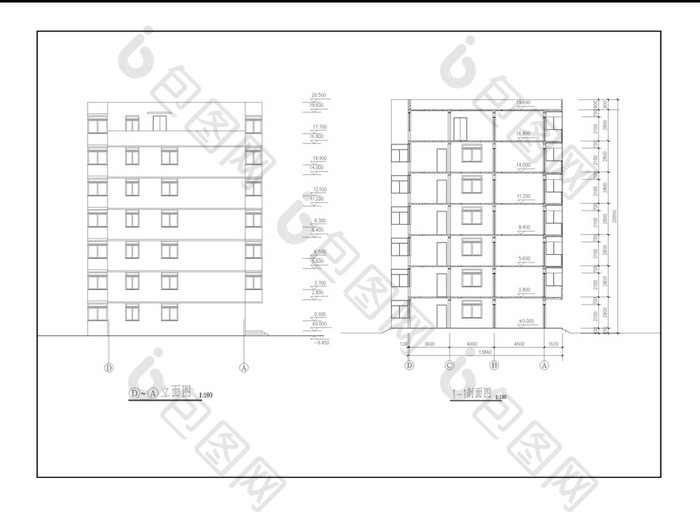 多层住宅的图纸CAD