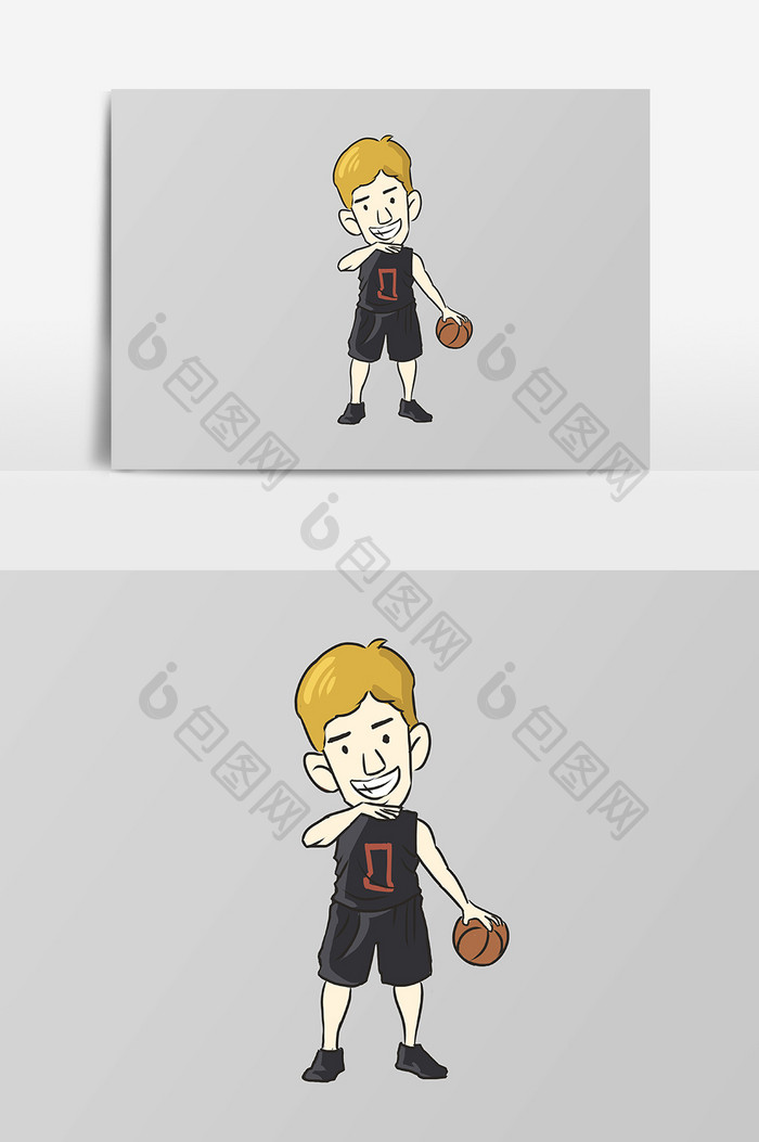 男孩打篮球设计元素