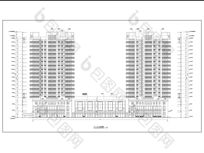 高层商住楼全套CAD施工图带人防