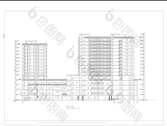 高层商住楼的全套的CAD设计图