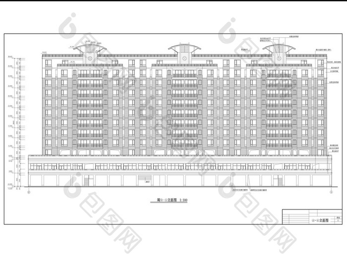 高层商住楼CAD全套的施工图