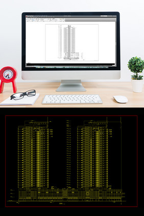 CAD某高层的商住楼平立剖设计方案