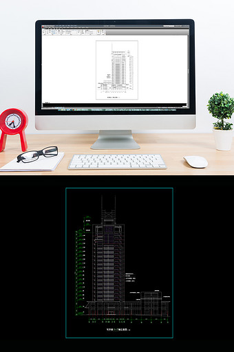 高层写字楼建筑CAD设计图图片