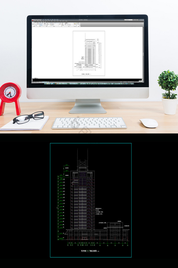 高层写字楼建筑CAD设计图图片