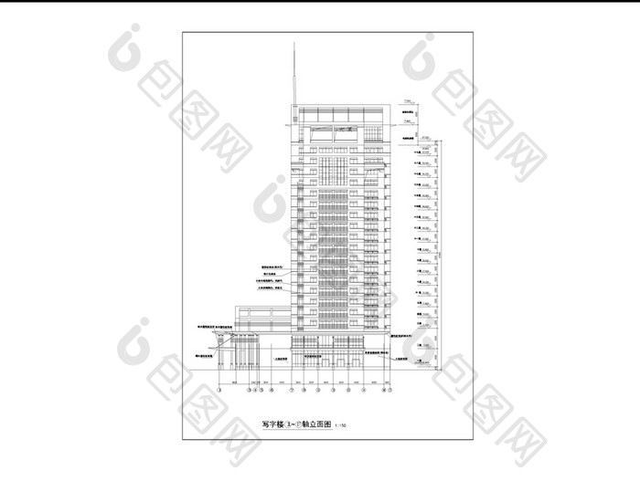 高层写字楼建筑CAD设计图