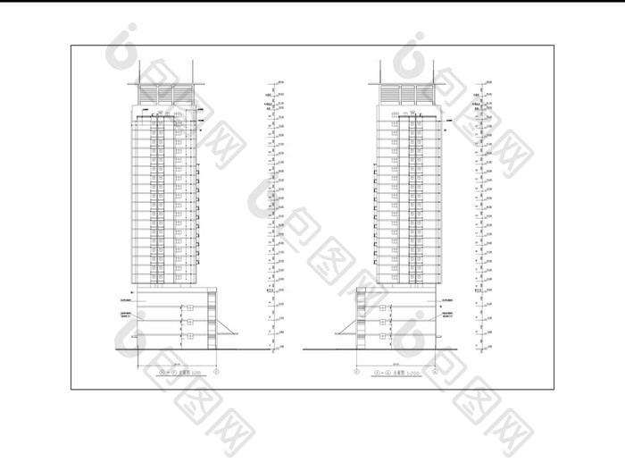 CAD某商住楼的建筑施工的图纸