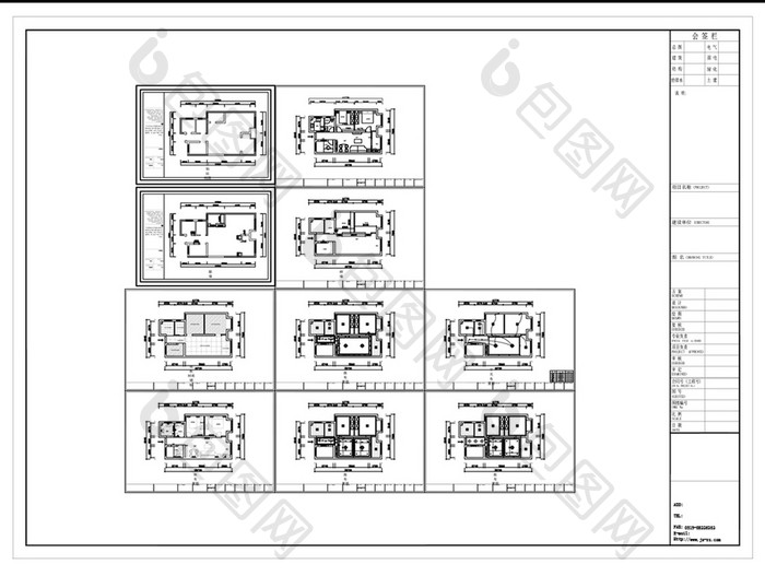 小两房户型CAD施工图纸