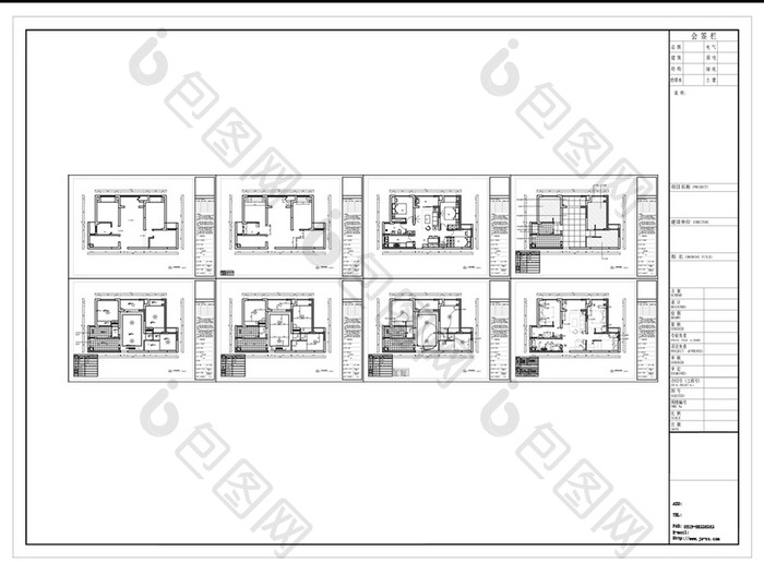 两居室住宅CAD施工图纸