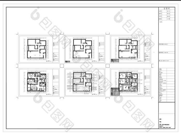 小三房户型高层CAD施工图纸