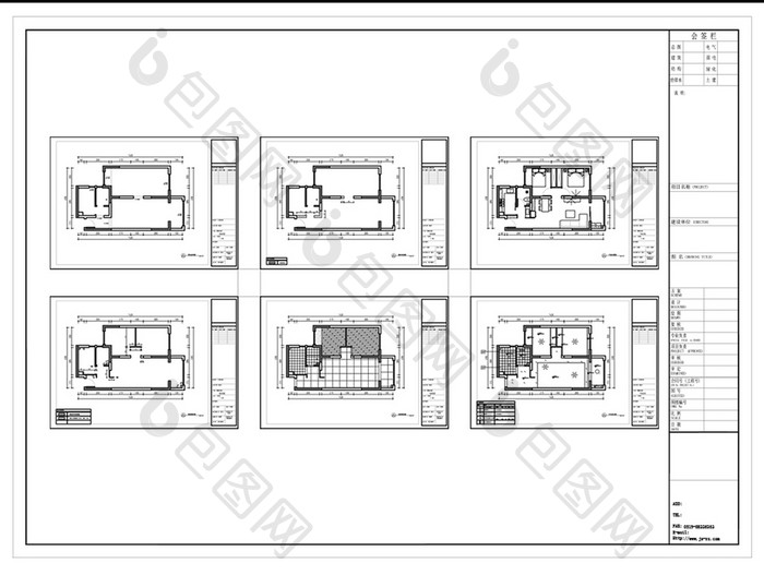 两房户型多层CAD定制施工图纸
