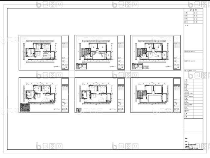 小两居室户型cad高层施工图纸-包图网