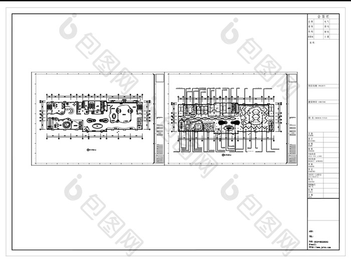 展厅平顶CAD施工图纸