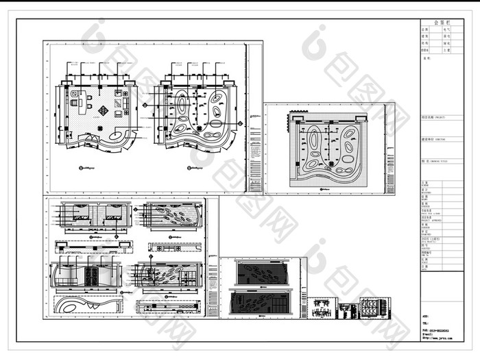 接待区空间CAD施工图纸