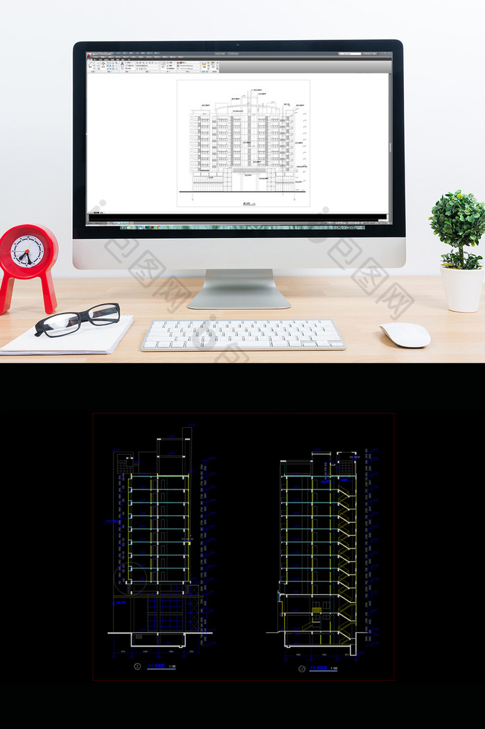 商业住宅楼建筑CAD施工图CAD