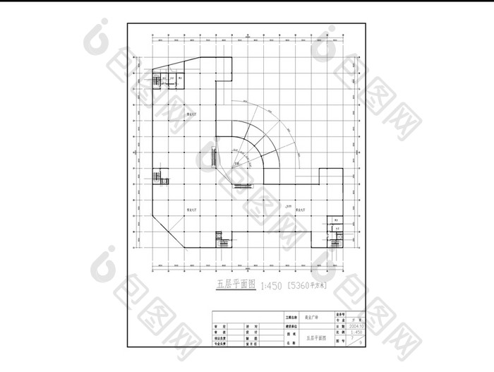 五层商场设计方案图纸CAD