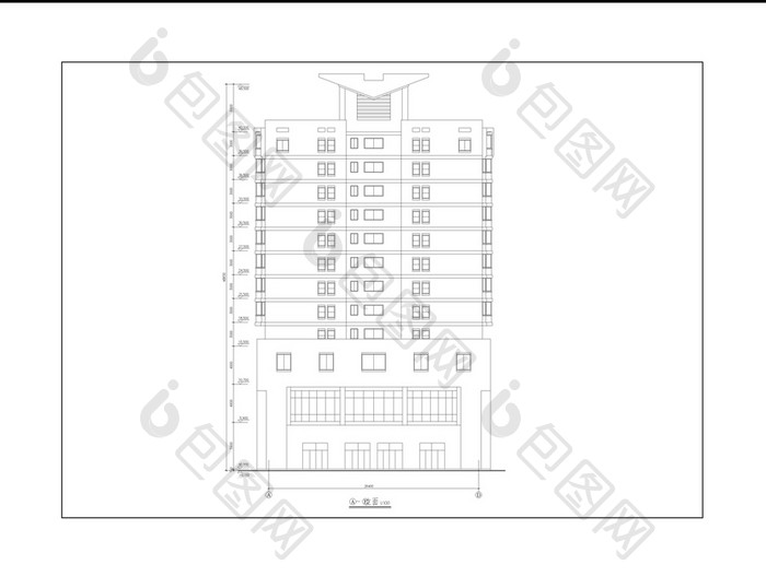 一套12层的商业综合楼施工图纸CAD