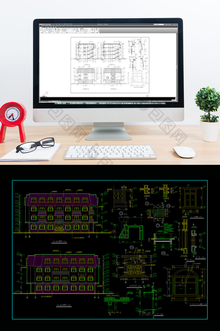 建筑施工图素材建筑施工图设计建筑设计CAD图片