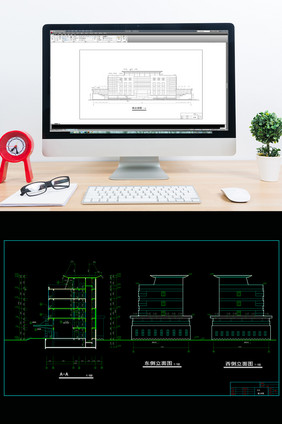 综合办公楼的CAD建筑施工图的图纸