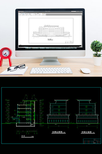 综合办公楼的CAD建筑施工图的图纸图片