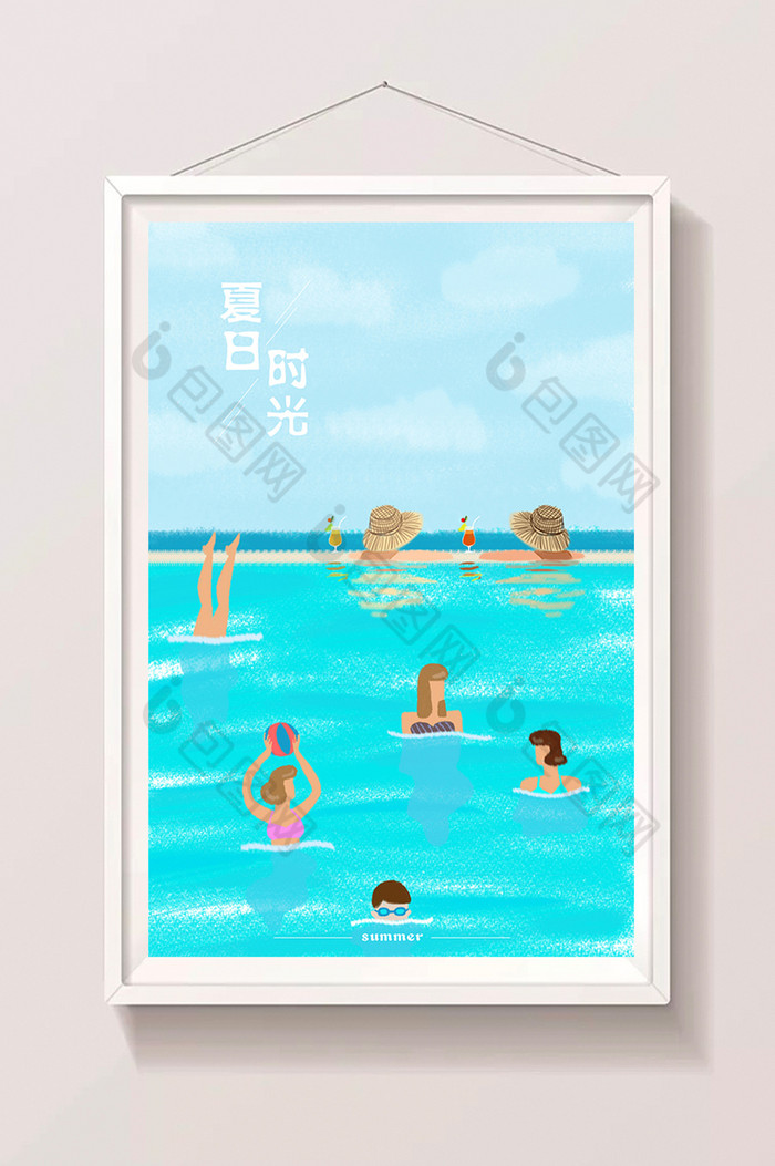 创意唯美清新夏至插画图片