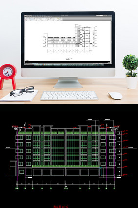 某临街商场的建筑设计图图纸CAD