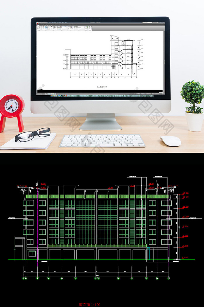 某临街商场的建筑设计图图纸CAD