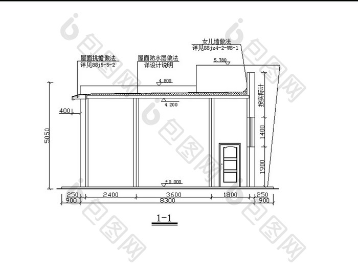 某旅游景点管理用房建筑施工图CAD