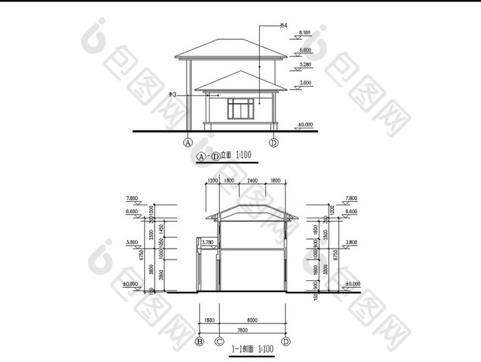 某商业街的建筑设计施工图CAD