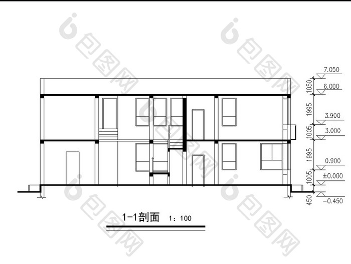 某小康家庭新型民宅平立剖建筑CAD方案图